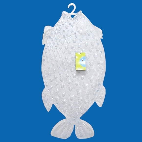 Sultans Linens Transparent Fish-Shaped Vinyl Bath Mat - NWT - Picture 1 of 4